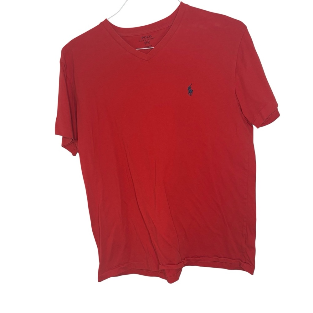 Polo by Ralph Lauren Men's Red V-Neck T-Shirt